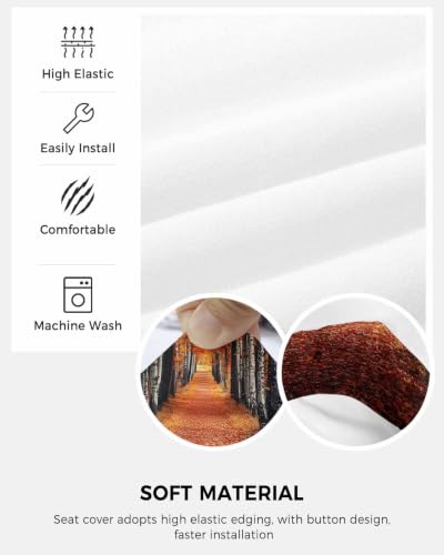 Savannan Office Chair Cover, Autumn Forest Fallen Leaves Protective Stretch Elastic Universal Cover for Desk Task Chair,Computer Rotating Chair 1 Pcs Trees Red Orange Maple Leaves
