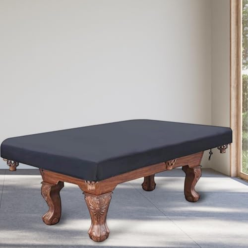 Waterproof 210D Oxford Billiard Pool Table Cover, with Adjustable Drawstring for 7ft 8ft 9ft Tables, All-Weather Dustproof/Snow Protection, Fits Most Snooker, Pool Tables, Outdoor Furniture(black 7FT) - size: black 7FT