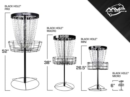 MVP Disc Sports Black Hole Mini 24-Chain Disc Golf Basket Target (26.5" Tall Mini Basket)