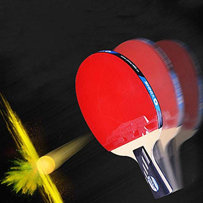 Professional Table Tennis Bat 5 Layers of Wood 2 Layers of Carbon Fiber Ping Pong Bat Suitable for Intermediate and Advanced/As Shown/Long Handle - size: Long handle