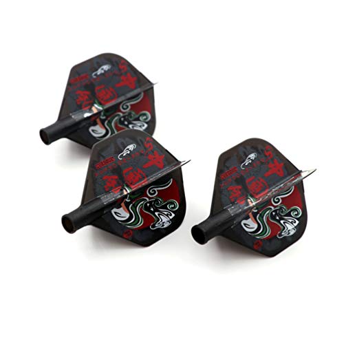 CUESOUL TERO AK4 Dart Flights Standard Shape,Peking Opera Design,Set of 3 pcs - color: Black