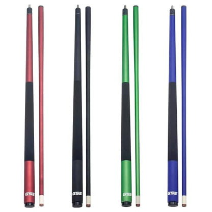 GSE Games & Sports Expert 58" 2-Piece Fiberglass Graphite Composite Billiard Pool Cue Sticks (Several Colors Available, Weight from 18oz, 19oz, 20oz, 21oz) - color: Multi Matte Colors, style: set of 4
