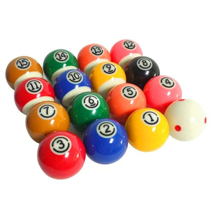 2-1/4" Pool Balls Billiard Set - 16 Resin Balls, Regulation Size & Weight, Complete Billiard Table Balls Set for Replacement, Pool Table Accessories & Billiards Pool Accessories