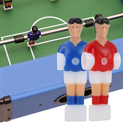 Foosball Player Replacement Parts, 4 Pieces Plastic Soccer Men in Red and Blue, 4.13 x 1.44 x 0.16 inches, for Tournament Table Games