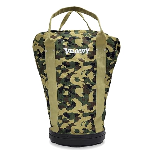 Velocity Heavy Duty Multipurpose Ball Bag with Durable Bottom - Holds up to 60-72 Balls - Ideal for Lacrosse, Baseball, Pickleball, Tennis & More - color: Camo, style: 1 Pack