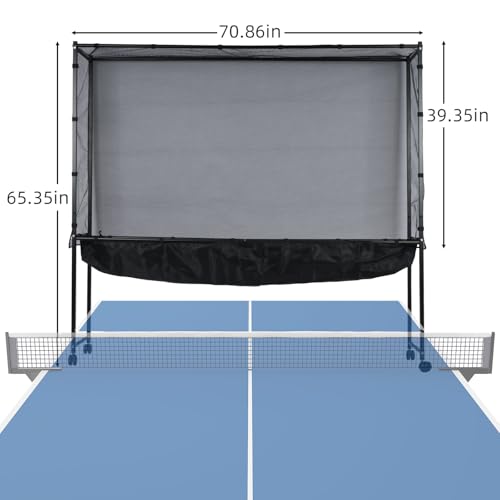 lukar Table Tennis Ball Catch Net,Wide Table Tennis Catch Collect Recycle Net with Wheels,Table Tennis Ball Collector for Multi-Ball Training