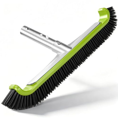 Pool Brush Head, Heavy Duty Scrub Brush with Upgraded Premium Nylon Bristles and Reinforced Aluminium Back for Cleaning Inground/Above Ground Swimming Pool, Walls, Bath Tub, Tiles & Floors.(Green) - color: Ultra Green