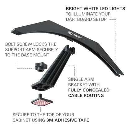 Target Darts Arc Dartboard Lighting System Home Cabinet Set