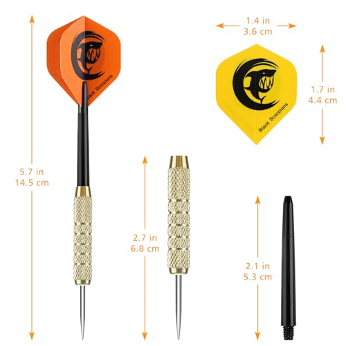 Accmor 18 Pack Steel Tip Darts, Metal Tip Dart Set, Darts Metal Tip Set, Metal Darts for Dartboard - style: 18G Darts