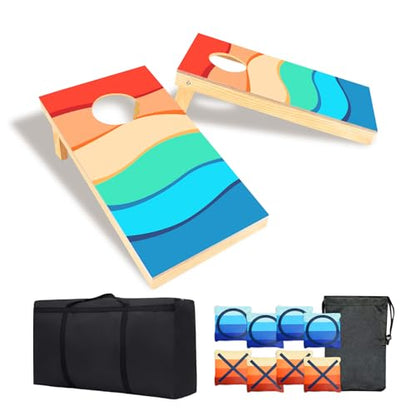 Portable 2 ft x 1 ft Cornhole Game Set with 8 Bean Bags and 1Carry Bag Excellent for Indoor & Outdoor Play – Fun Filled Cornhole Sets
