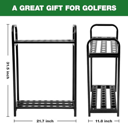 Hicarer 27 Hole Golf Club Holder Metal Golf Club Organizer Stand Rack Putter Stand Display for Indoor and Outdoor Use Home, Black - style: 27 Hole