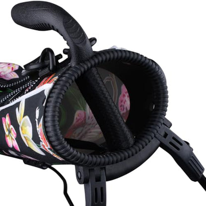 Orlimar Pitch ’n Putt Lightweight Sunday Golf Bag with Stand, Ultra-Light Carry Design, Two-Way Divider Top, Shoulder Strap, Compact Carry Golf Bag for Men & Women - color: Hibiscus Flowers