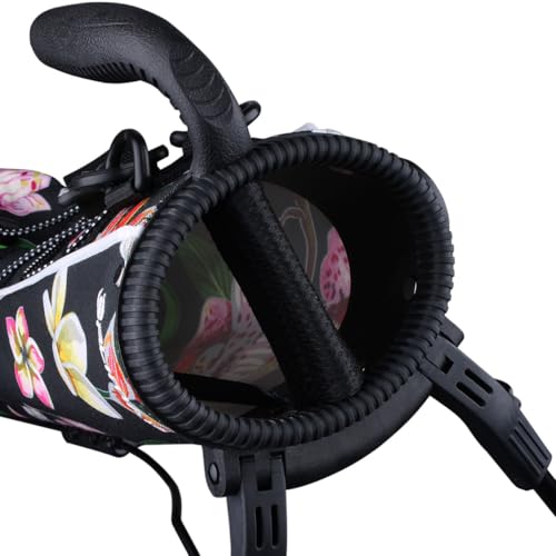 Orlimar Pitch ’n Putt Lightweight Sunday Golf Bag with Stand, Ultra-Light Carry Design, Two-Way Divider Top, Shoulder Strap, Compact Carry Golf Bag for Men & Women - color: Hibiscus Flowers