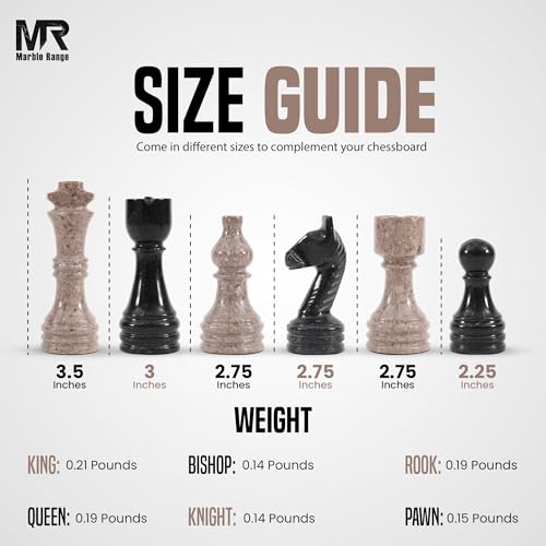 Marble Chess Pieces 3.5 Inch King Handmade Oceanic and Black 32 Chess Figures for Board Games, Suitable for Travel Games - color: Oceanic and Black