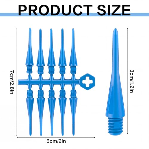 Foilswirl 60 Pcs 2ba Electronic Dart Tips Plastic Dart Tips - Universal Plastic Soft Tip Points - color: Mixed Colors
