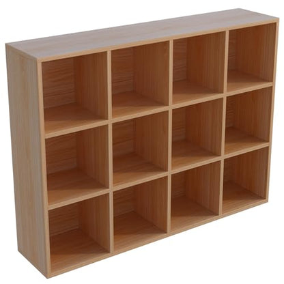 OSCHF 12-Cube Storage Shelf Bookcase, Oak - color: Oak, size: 12-Cube