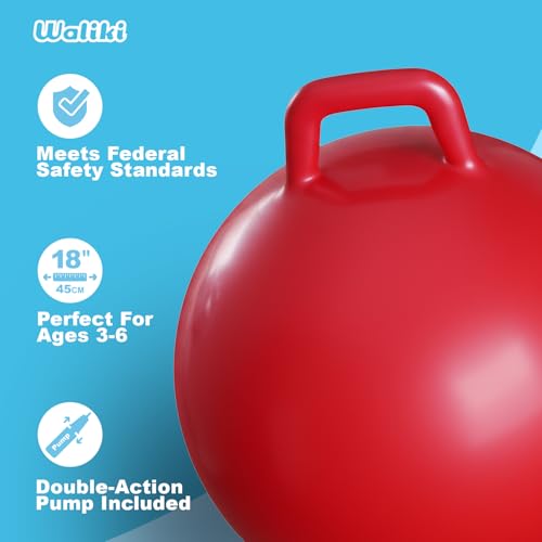 WALIKI Hopper Ball Toys for Boys and Girls 3 4 5 and 6 Years Old | Hippity Hop | Jumping Hopping Cool to for Kids | Bouncy Ball 18" - size: 18"