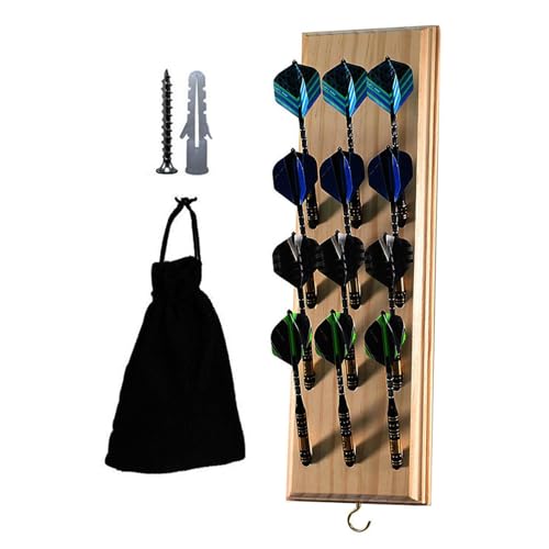 Wall Mount Dart Rack | Multifunctional Dart Wall Display,Wooden Holder for 12 Tip Darts, Suitable for Game Room, Home Bar Decor
