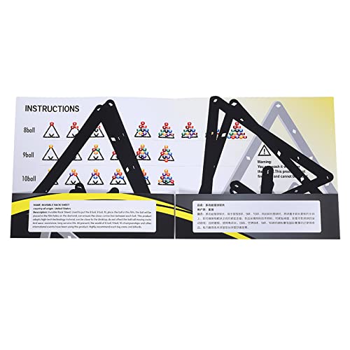 Magic Rack 8 9 10 Ball 57mm, 6Pcs Magic Pool Table Ball Holder, Film Billiards Magic Ball Rack Triangle, Black Billiard Rack Sheet for Pool Halls, Individual, 9.4x9.4in