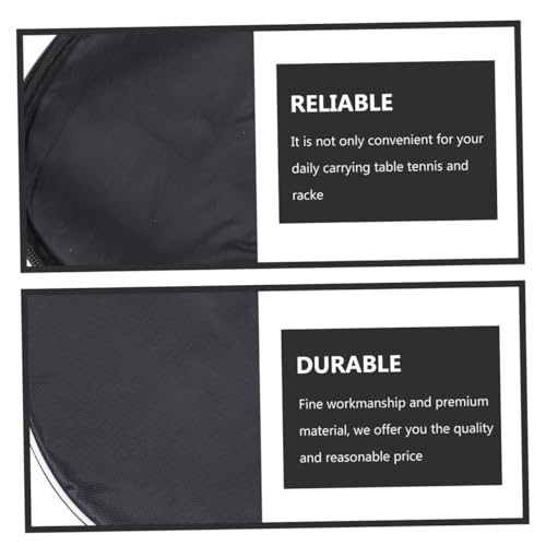 PRETYZOOM Reusable Oxford Cloth Table Tennis Racket Storage Case with Zipper and Elastic Band Protective Organizing Bag for Pong Paddle and Ball Sports Storage Bag for Daily Carry and Travel