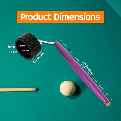 Aluminum Circle Pool Chalk Holder - Use with TAOM Pyro or TAOM V10 Chalk - Slip-in Pocket Pool Cue Chalk Holder - Cover Billiard Supplies - Snooker Accessory Chalk - color: Purple