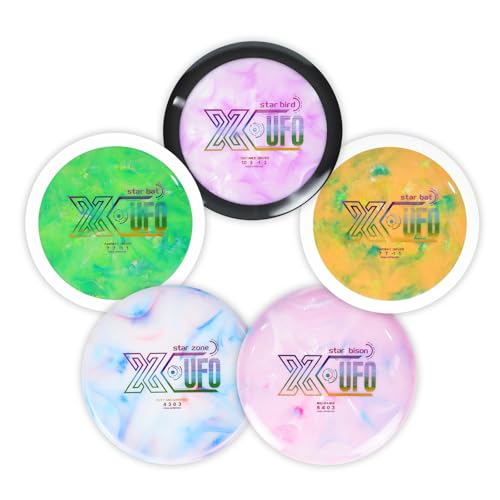 X-UFO Disc Golf Set - Disc Golf Starter Set 5 Pieces, with Putter, Driver, Mid-Range Discs, Mini Discs, 170-180 Grams,PDGA Certified Golf Disc (Set 2) - color: Set 2