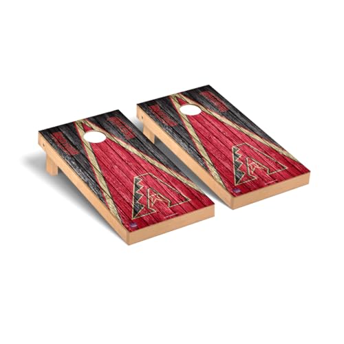 Baseball Themed Cornhole Boards, 2x4 Premium Corn Hole Board Set, Officially Licensed Cornhole Boards, Perfect for Tailgates - color: Arizona, size: 3. Include LED Lights
