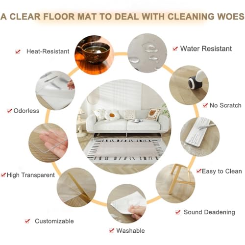 Clear Mat for Hard Floor Wood/Tile End Table Fridge Office Desk Chair on Carpet or Any Furniture Surface Home Kitche Thick and Sturdy 0.06in/1.5mm Thickness(12x''16'') - size: 12x''16''
