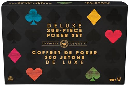 Spin Master Games, Cardinal Legacy Deluxe 200-Piece Poker Set, Premium Dual-Toned Poker Chips in Wooden Storage Case, 2-10 Players, for Ages 10 & Up - color: Multicolor