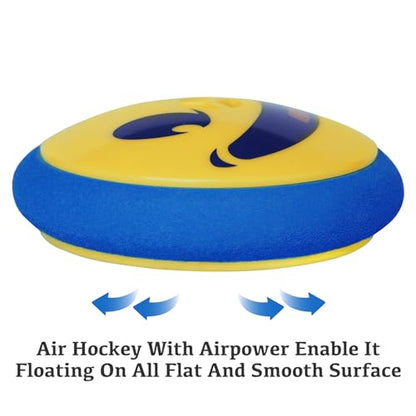 Rechargeable Hover Air Hockey Puck and Paddles, Hover Puck for Any Flat Surface, 2Pcs Air Hockey Strikers - color: blue