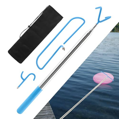 Disc Golf Retriever Pole, 16 Feet Telescopic Design with Stainless Steel Frame, Carry Bag,Extendable Golf Accessories Grabber to Retrieve Discs in Water