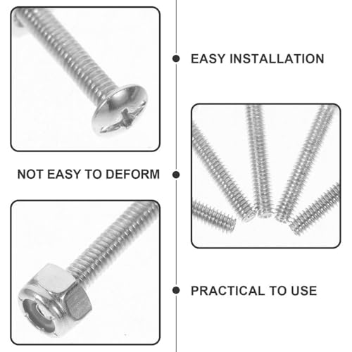 Abaodam Foosball Table Fixation Screws and Nuts 50Pcs Metal Hardware Fasteners for Secure Foosball Player Assembly and Stable Gameplay