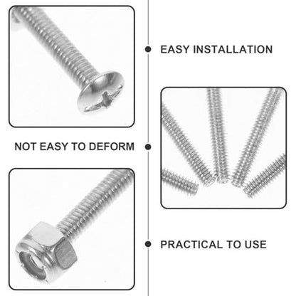 Abaodam Foosball Table Fixation Screws and Nuts 50Pcs Metal Hardware Fasteners for Secure Foosball Player Assembly and Stable Gameplay