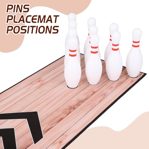 Mini Bowling Set, Bowling Alley Set with Thicken Lane, Indoor & Outdoor Home Bowling Set, Bowling Pins Ball Set, Full Bowling Alley Set for Family & Friends, Diatomite & Rubber Material Lane (Thick)