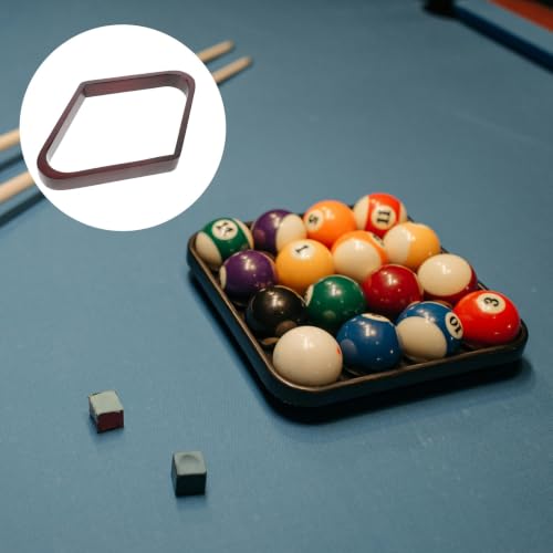 Wooden Triangle Pool Ball Rack for Pool Table and Balls Rhombus-Shaped Design Elegant Wood Material Versatile Nineball Setup for Home Entertainment and Clubs