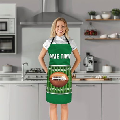 Manfei Baseball Kids Kitchen Apron - color: Fashion Green