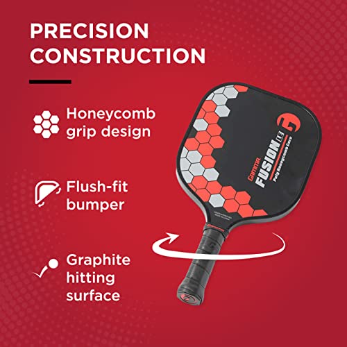 Gamma Pickleball Paddles, Fusion Series, React, Power, Wider Surface Maximizes Hit Potential for All Skill Levels, Indoor/Outdoor Racquet, USAPA Approved Pickleball Paddles - style: LE