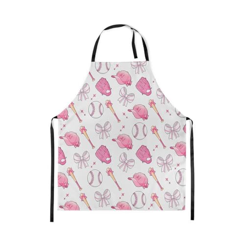 Castle Fairy Boy Soccer Kitchen Apron - color: Baseball Pink White