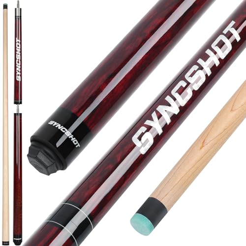 2 in 1 Heavy Break Jump Cue: 3-Piece Break Cue Pool Stick 58 Inch 23oz 14mm Pro Tips Fas-Grade Maple Wood Jump&Break Pool Cue Sticks (Claret, 23~25 oz)