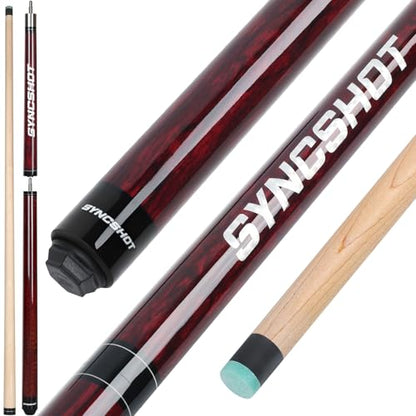 2 in 1 Heavy Break Jump Cue: 3-Piece Break Cue Pool Stick 58 Inch 23oz 14mm Pro Tips Fas-Grade Maple Wood Jump&Break Pool Cue Sticks (Claret, 23~25 oz)