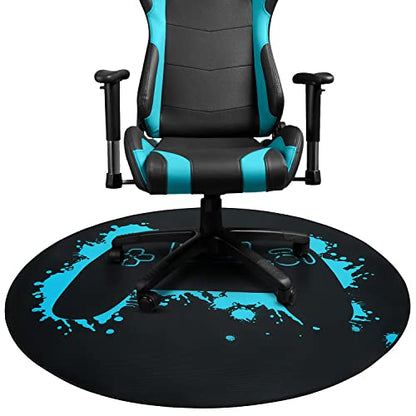 Taiyin Gaming Chair Mat Round Chair Mat for Hardwood Floor Gaming Rugs Antislip Carpet Rug Floor Protector for Room Home Office, 47 Inch