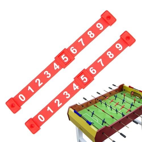 Football Score Counter - Desktop Table Score Keeper, 10 Numbers Display Easy Install, Durabl PP Builds, 18x2x1.1cm + 2pcs Set, Certified Safe | Game Table Scores Tracker for Football Air Hockey - color: Red