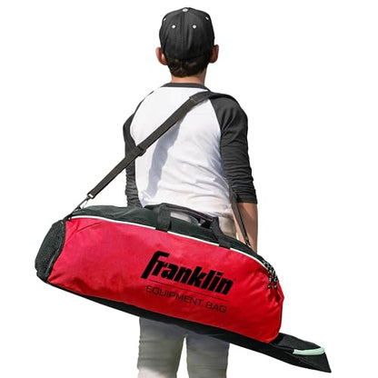 Franklin Sports Youth Baseball + Softball Bat Bag - Boys + Girls Tee Ball, Softball + Baseball Bag for Kids - color: Red