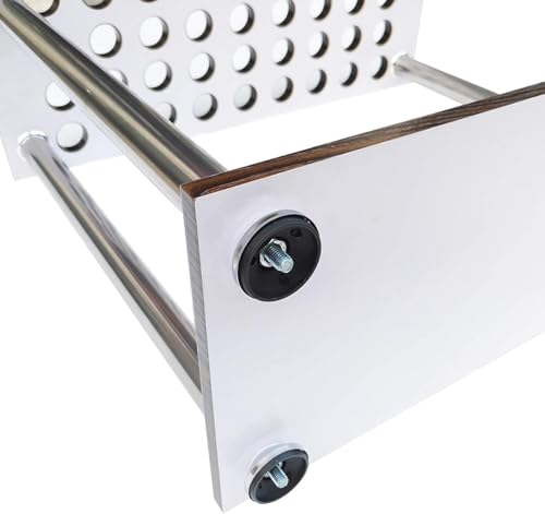 36-Cue Pool Rack Floor Stand – Brown Wood Grain Billiard Stick Holder, Freestanding Pool & Ball Storage for Game Rooms