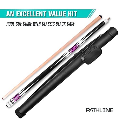 PLN Pool Cue Kit - 58 inch Canadian Maple Billiard Pool Stick and Hard Case - color: Purple, size: 19oz