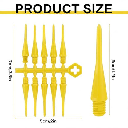 Foilswirl 60 Pcs 2ba Electronic Dart Tips Plastic Dart Tips - Universal Plastic Soft Tip Points - color: Yellow