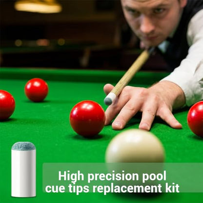 Bremorou 52pcs Slip On Pool Cue Tips Replacement Kit 4 Size Pool Stick Tips | Billiard Stick Tips No Glue for Snooker Pool Cues Chinese Black Eight American Nine Ball (9mm/ 10mm/ 12mm/ 13mm, 13pcs Each)