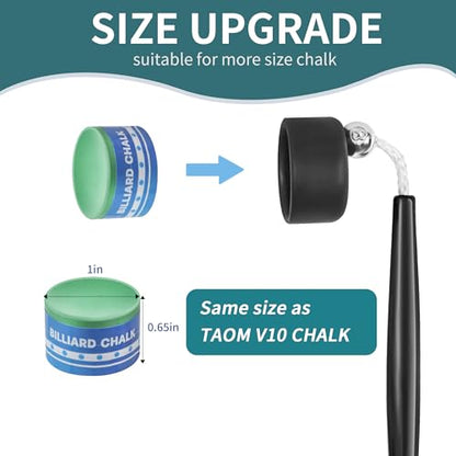 Pool Cue Chalk with Holder, Pure Circle Pool Stick Chalk and Pocket Holder Billiard Table Accessories and Equipment for Professional Tournament, Clubs, Bars, Home - color: Green Chalk and Black Holder