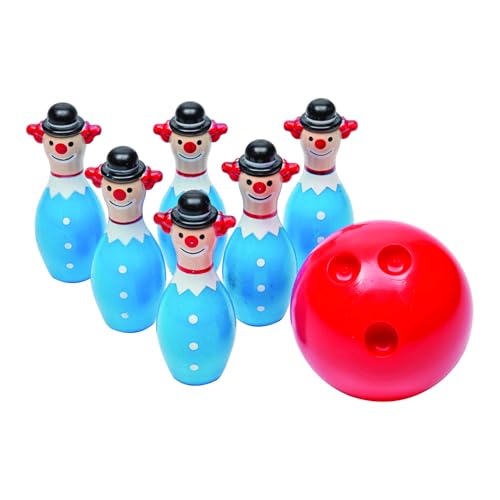 Fun Express Mini Clown Bowling Set – Fun Colorful Bowling Toys Kids – Birthday Parties Classroom Games & Family Entertainment – 7 Piece Mini Bowling Pins (2 1/4”) & Balls Great for Indoor Play
