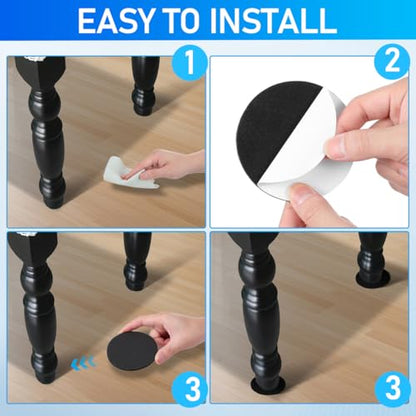 POPETPOP 12 Pcs Pool Table Leveling Kit: 0.2" Thickest Rubber Shims for Billiard Pool Table Leg, Adhesive Levelers Pads, Furniture Floor Protectors for Billiard, Chairs, Desks, Washer (3.34 inch)